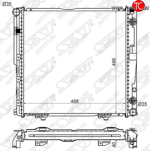 10 249 р. Радиатор двигателя SAT (пластинчатый, 2.0/2.2/2.3, АКПП)  Mercedes-Benz E-Class ( W124,  S124) (1984-1996) седан дорестайлинг, универсал рестайлинг  с доставкой в г. Королёв