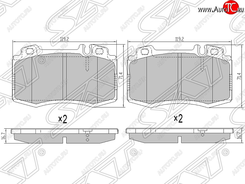 1 599 р. Колодки тормозные SAT (передние)  Mercedes-Benz ML class  W163 (1997-2001) дорестайлинг  с доставкой в г. Королёв