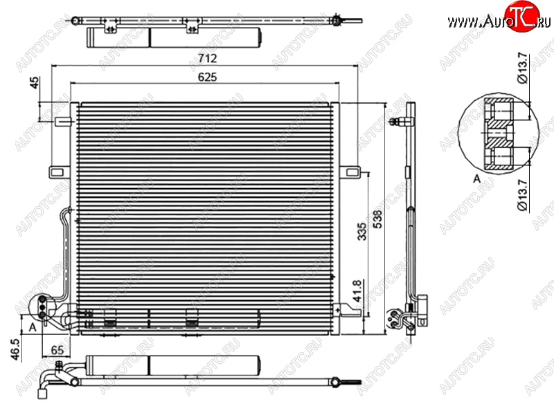 7 949 р. Радиатор кондиционера SAT  Mercedes-Benz ML class  W164 (2005-2011) дорестайлинг, рестайлинг  с доставкой в г. Королёв