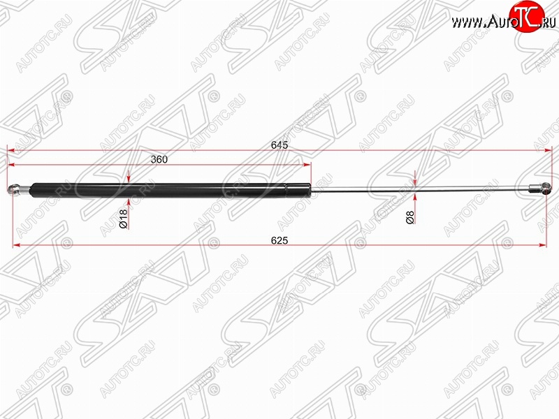 679 р. Упор крышки багажника SAT (газовый, LH=RH)  Mercedes-Benz ML class  W166 (2011-2015)  с доставкой в г. Королёв