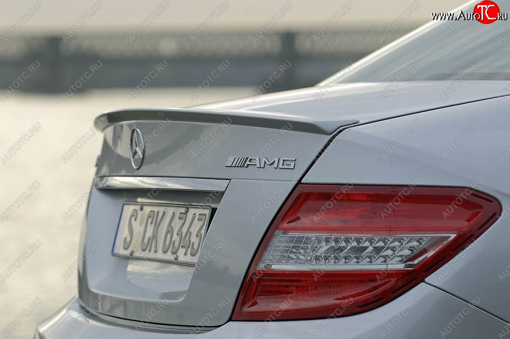 3 499 р. Спойлер багажника AMG Mercedes-Benz C-Class W204 дорестайлинг седан (2007-2011) (Неокрашенный)  с доставкой в г. Королёв