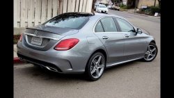 5 249 р. Лип спойлер C63 AMG Mercedes-Benz C-Class W205 дорестайлинг седан (2015-2018) (Неокрашенный)  с доставкой в г. Королёв. Увеличить фотографию 2