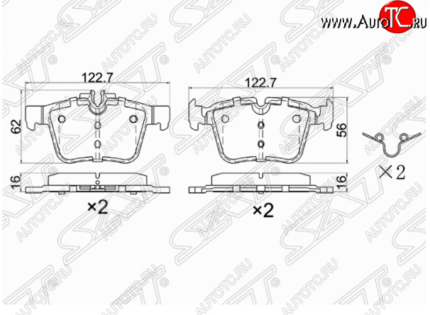 1 149 р. Комплект задних тормозных колодок SAT  Mercedes-Benz C-Class  W205 (2015-2018) дорестайлинг седан  с доставкой в г. Королёв