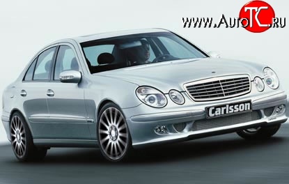 11 399 р. Накладка Carlsson на передний бампер Mercedes-Benz E-Class W211 дорестайлинг седан (2002-2006) (Неокрашенная)  с доставкой в г. Королёв