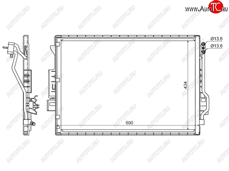 8 599 р. Радиатор кондиционера SAT  Mercedes-Benz S class  W221 (2006-2013)  с доставкой в г. Королёв