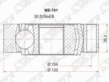 Шрус (внутренний) SAT (30*122 мм) Mercedes-Benz (Мерседес-Бенс) Vito (вито)  W638 (1996-2003) W638