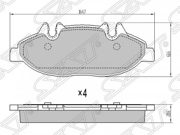 Колодки тормозные SAT (передние) Mercedes-Benz Vito W639 рестайлинг (2010-2014)
