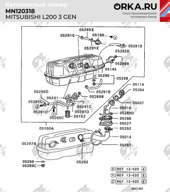 18 199 р. Бак топливный BAKPLAST (75 л, пластиковый) Mitsubishi L200 3 K6T-K7T дорестайлинг (1996-2005)  с доставкой в г. Королёв. Увеличить фотографию 6