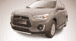 Защита переднего бампера из короткой трубы диаметром 57 мм Slitkoff Mitsubishi ASX 1-ый рестайлинг (2013-2016)