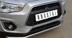 16 999 р. Одинарная защита переднего бампера диаметром 63 мм SLITKOFF Mitsubishi ASX 1-ый рестайлинг (2013-2016)  с доставкой в г. Королёв. Увеличить фотографию 2