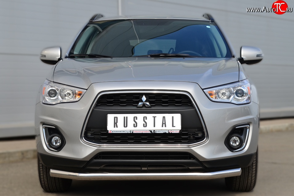 16 999 р. Одинарная защита переднего бампера диаметром 63 мм SLITKOFF Mitsubishi ASX 1-ый рестайлинг (2013-2016)  с доставкой в г. Королёв