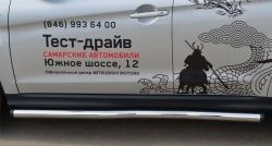 14 849 р. Защита порогов из круглой трубы диаметром 63 мм Russtal Mitsubishi ASX 1-ый рестайлинг (2013-2016) (Защита порогов с со скосами на торцах (вариант 1))  с доставкой в г. Королёв. Увеличить фотографию 5