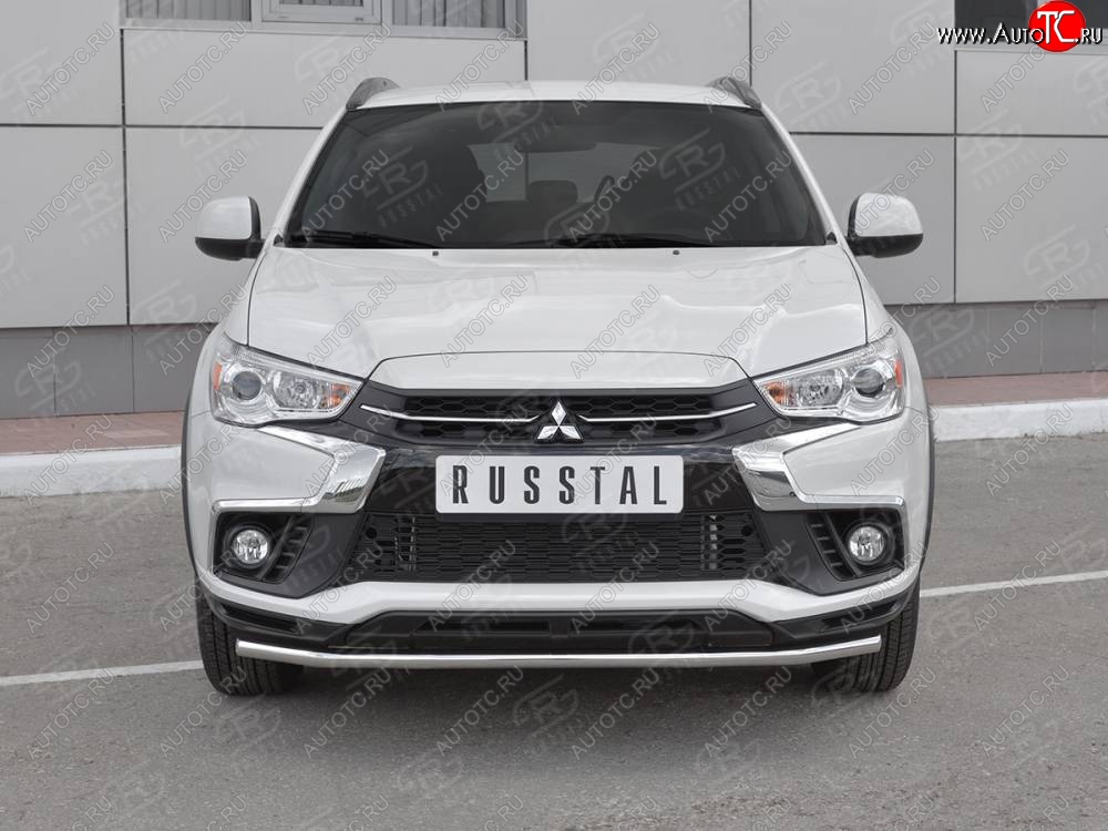 16 649 р. Защита переднего бампера (Ø42 мм, нержавейка) SLITKOFF  Mitsubishi ASX (2017-2020) 2-ой рестайлинг  с доставкой в г. Королёв