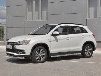 16 999 р. Защита переднего бампера (Ø63 мм, секции, нержавейка) SLITKOFF  Mitsubishi ASX (2017-2020) 2-ой рестайлинг  с доставкой в г. Королёв. Увеличить фотографию 2