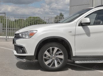 16 999 р. Защита переднего бампера (Ø63 мм, секции, нержавейка) SLITKOFF  Mitsubishi ASX (2017-2020) 2-ой рестайлинг  с доставкой в г. Королёв. Увеличить фотографию 3