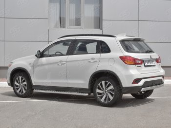 10 349 р. Защита заднего бампера (Ø75x42 мм, нержавейка) Russtal Mitsubishi ASX 2-ой рестайлинг (2017-2020)  с доставкой в г. Королёв. Увеличить фотографию 2