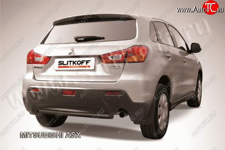 7 599 р. Защита заднего бампера из трубы d57 Slitkoff  Mitsubishi ASX (2010-2012) дорестайлинг (Цвет: серебристый)  с доставкой в г. Королёв