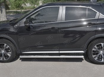 29 699 р. Пороги труба 120х60 овал с проступью Russtal Mitsubishi Eclipse Cross GK дорестайлинг (2017-2021)  с доставкой в г. Королёв. Увеличить фотографию 2