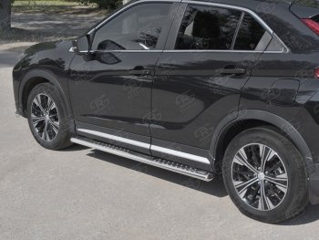 29 699 р. Пороги труба 120х60 овал с проступью Russtal Mitsubishi Eclipse Cross GK дорестайлинг (2017-2021)  с доставкой в г. Королёв. Увеличить фотографию 3