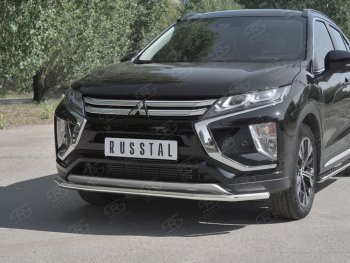 14 999 р. Защита переднего бампера (Ø42 мм, нержавейка) SLITKOFF  Mitsubishi Eclipse Cross  GK (2017-2021) дорестайлинг  с доставкой в г. Королёв. Увеличить фотографию 4