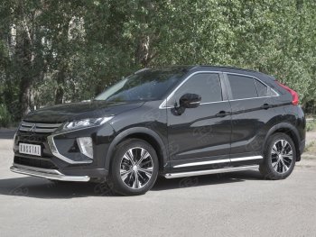 16 999 р. Защита переднего бампера (Ø63 мм, нержавейка) SLITKOFF  Mitsubishi Eclipse Cross  GK (2017-2021) дорестайлинг  с доставкой в г. Королёв. Увеличить фотографию 2