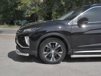 16 999 р. Защита переднего бампера (Ø63 мм, нержавейка) SLITKOFF  Mitsubishi Eclipse Cross  GK (2017-2021) дорестайлинг  с доставкой в г. Королёв. Увеличить фотографию 3