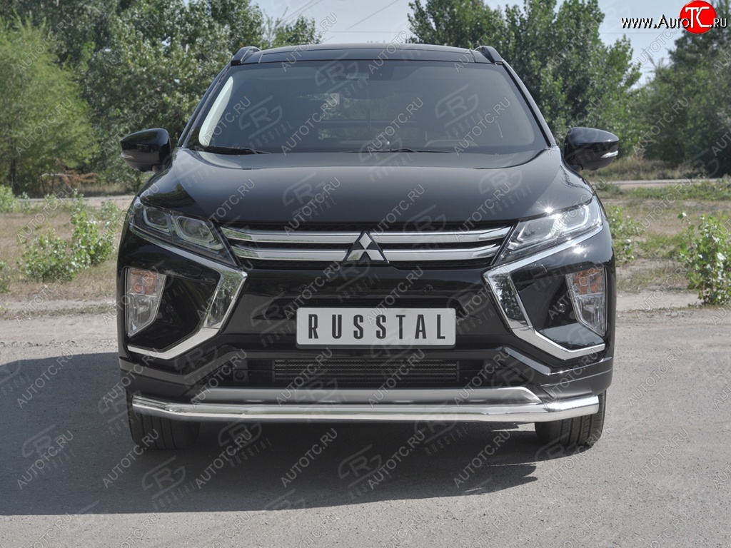 16 999 р. Защита переднего бампера (Ø63 мм, нержавейка) SLITKOFF  Mitsubishi Eclipse Cross  GK (2017-2021) дорестайлинг  с доставкой в г. Королёв