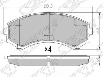 Колодки тормозные SAT (передние) Mitsubishi Pajero 3 V70 дорестайлинг (1999-2003)