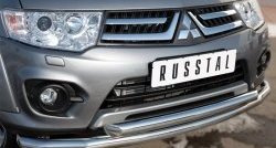 20 849 р. Защита переднего бампера (2 трубыØ63 мм, нержавейка) SLITKOFF  Mitsubishi L200  5 KK,KL (2015-2019) дорестайлинг  с доставкой в г. Королёв. Увеличить фотографию 2