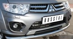 Одинарная защита переднего бампера диаметром 63 мм SLITKOFF Mitsubishi L200 5 KK,KL дорестайлинг (2015-2019)