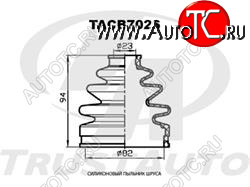 559 р. Пыльник шруса силиконовый (внутренний 82x94x23) Trustauto Mitsubishi L200 4  дорестайлинг (2006-2014)  с доставкой в г. Королёв