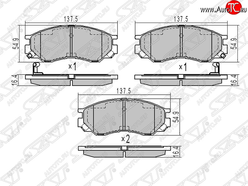 1 429 р. Колодки тормозные SAT (передние)  Mitsubishi L200 ( 4,  5 KK,KL) (2006-2022)  дорестайлинг, рестайлинг  с доставкой в г. Королёв