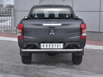 19 999 р. Защита заднего бампера (Ø63 мм, нержавейка) RUSSTAL Mitsubishi L200 5 KK,KL рестайлинг (2018-2022)  с доставкой в г. Королёв. Увеличить фотографию 1