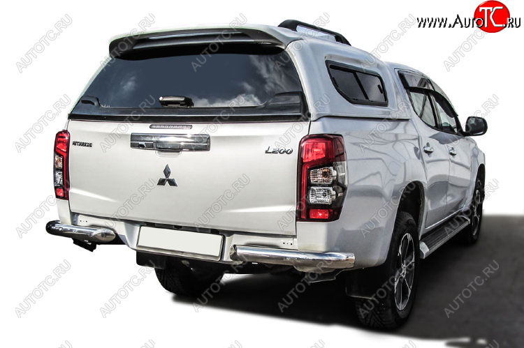 15 899 р. Защита заднего бампера Slitkoff (Ø 76 мм, без бампера)  Mitsubishi L200  5 KK,KL (2018-2022) рестайлинг (Нержавеющая сталь)  с доставкой в г. Королёв