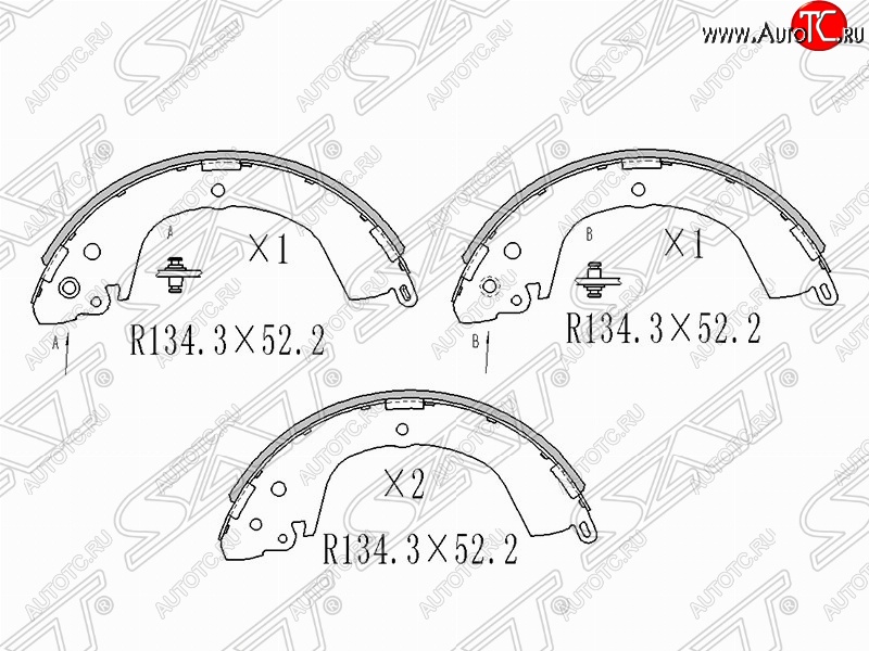 2 479 р. Колодки тормозные задние SAT  Mitsubishi L200  4 (2006-2014)  дорестайлинг  с доставкой в г. Королёв