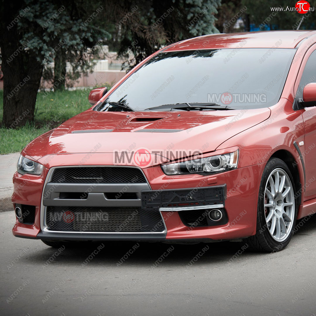 1 149 р. Реснички на фары Mitsubishi Lancer 10 CY седан рестайлинг (2011-2017) (Неокрашенные)  с доставкой в г. Королёв