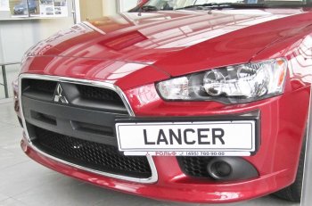 2 199 р. Воздуховоды радиатора в передний бампер Квадрат  Mitsubishi Lancer  10 (2011-2017) седан рестайлинг, хэтчбек 5 дв рестайлинг (Неокрашенные)  с доставкой в г. Королёв. Увеличить фотографию 2