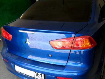 3 899 р. Лип спойлер Элегант Mitsubishi Lancer 10 седан дорестайлинг (2007-2010) (Неокрашенный)  с доставкой в г. Королёв. Увеличить фотографию 2