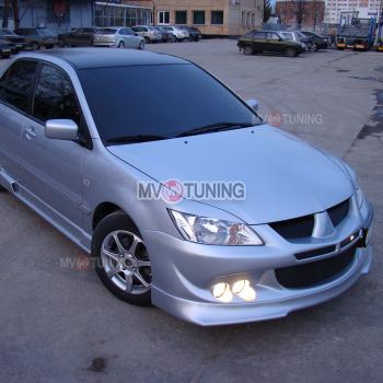 1 149 р. Реснички на фары var №1 (узкие) Mitsubishi Lancer 9 1-ый рестайлинг универсал (2003-2005) (Неокрашенные)  с доставкой в г. Королёв. Увеличить фотографию 2