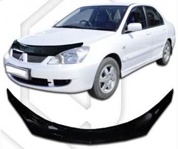 2 199 р. Дефлектор капота CA-Plastiс exclusive  Mitsubishi Lancer  9 (2005-2009) 2-ой рестайлинг седан, 2-ой рестайлинг универсал (серия Classic черный)  с доставкой в г. Королёв. Увеличить фотографию 2