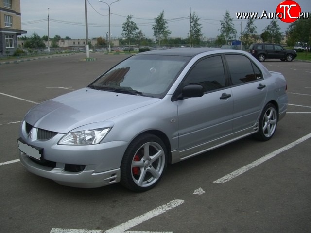 4 999 р. Накладка на передний бампер EGR Mitsubishi Lancer 9 CS седан 1-ый рестайлинг (2003-2005) (Неокрашенная)  с доставкой в г. Королёв