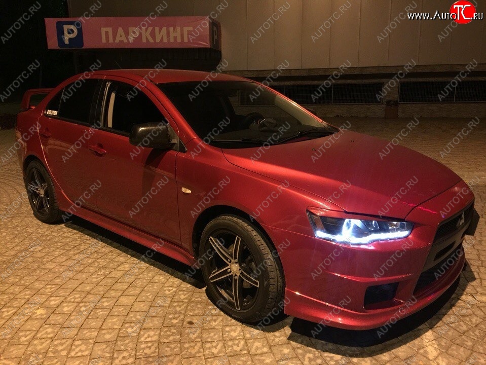 579 р. Реснички на фары Style Mitsubishi Lancer 10 седан дорестайлинг (2007-2010) (Неокрашенные)  с доставкой в г. Королёв