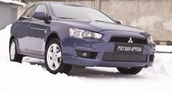 939 р. Зимняя заглушка решетки переднего бампера РА Mitsubishi Lancer 10 седан дорестайлинг (2007-2010)  с доставкой в г. Королёв. Увеличить фотографию 3