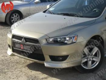 4 199 р. Клыки переднего бампера (комплектация 2.0 INTENSE) MV-Tuning Mitsubishi Lancer 10 CY седан дорестайлинг (2007-2010) (Неокрашенные)  с доставкой в г. Королёв. Увеличить фотографию 1