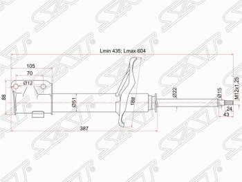 Амортизатор передний SAT (LH=RH)  Montero  V90, Pajero iO