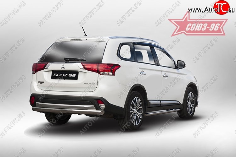 13 904 р. Защита заднего бампера Souz-96 (овал 75х42) Mitsubishi Outlander GF 2-ой рестайлинг (2015-2018)  с доставкой в г. Королёв