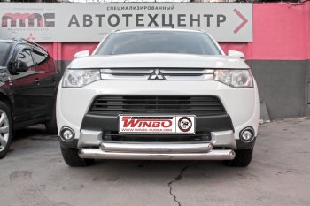 13 999 р. Защита переднего бампера Mitsubishi Outlander 2014+  Mitsubishi Outlander  GF (2015-2018) 2-ой рестайлинг  с доставкой в г. Королёв. Увеличить фотографию 2