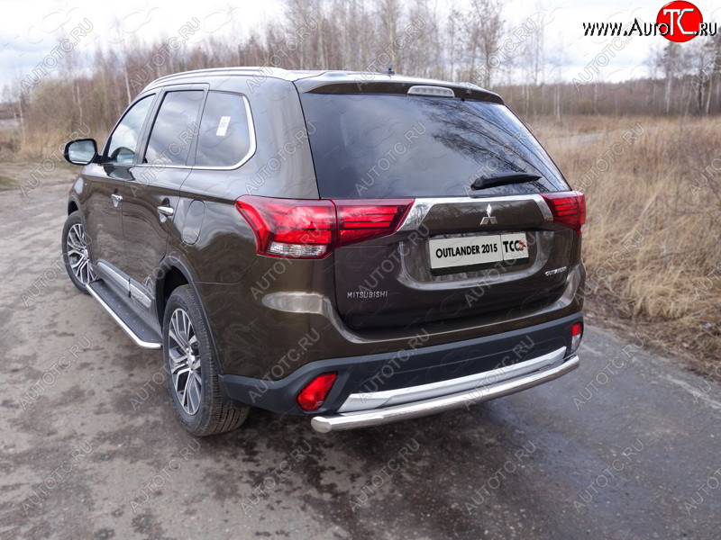 21 799 р. Защита заднего бампера ТСС (нержавейка d 60,3 мм)  Mitsubishi Outlander  GF (2014-2018) 1-ый рестайлинг, 2-ой рестайлинг  с доставкой в г. Королёв