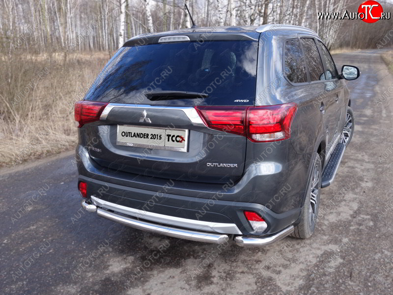 16 899 р. Защита заднего бампера (короткая) ТСС (нержавейка d 60,3 мм) Mitsubishi Outlander GF 2-ой рестайлинг (2015-2018)  с доставкой в г. Королёв