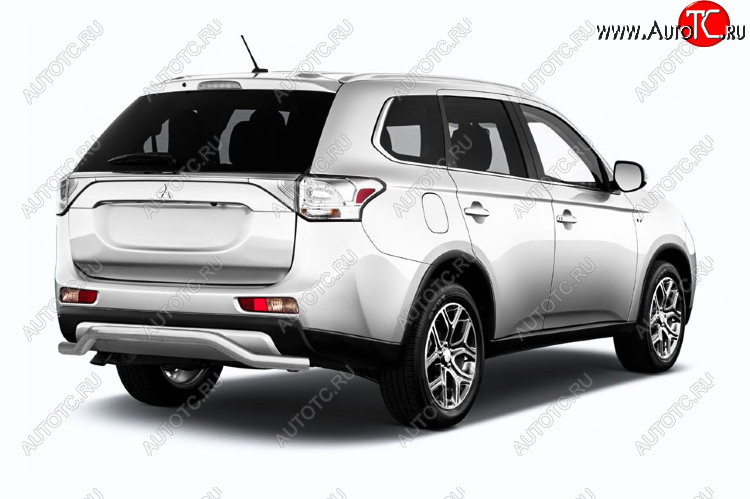 11 949 р. Защита заднего бампера Slitkoff (Ø 57, волна)  Mitsubishi Outlander  GF (2014-2016) 1-ый рестайлинг (Нержавеющая сталь)  с доставкой в г. Королёв